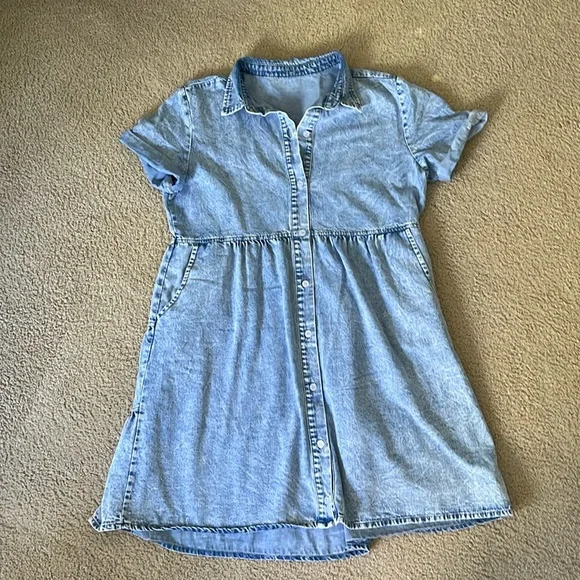 white christmas dresses Getting Ready Romper Dress - Denim, Large | Hazel and Olive main image 1